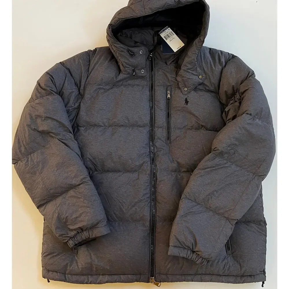 Polo Ralph Lauren Gray Heather Water Repellent Down Jacket Size 2XL/TTG $298